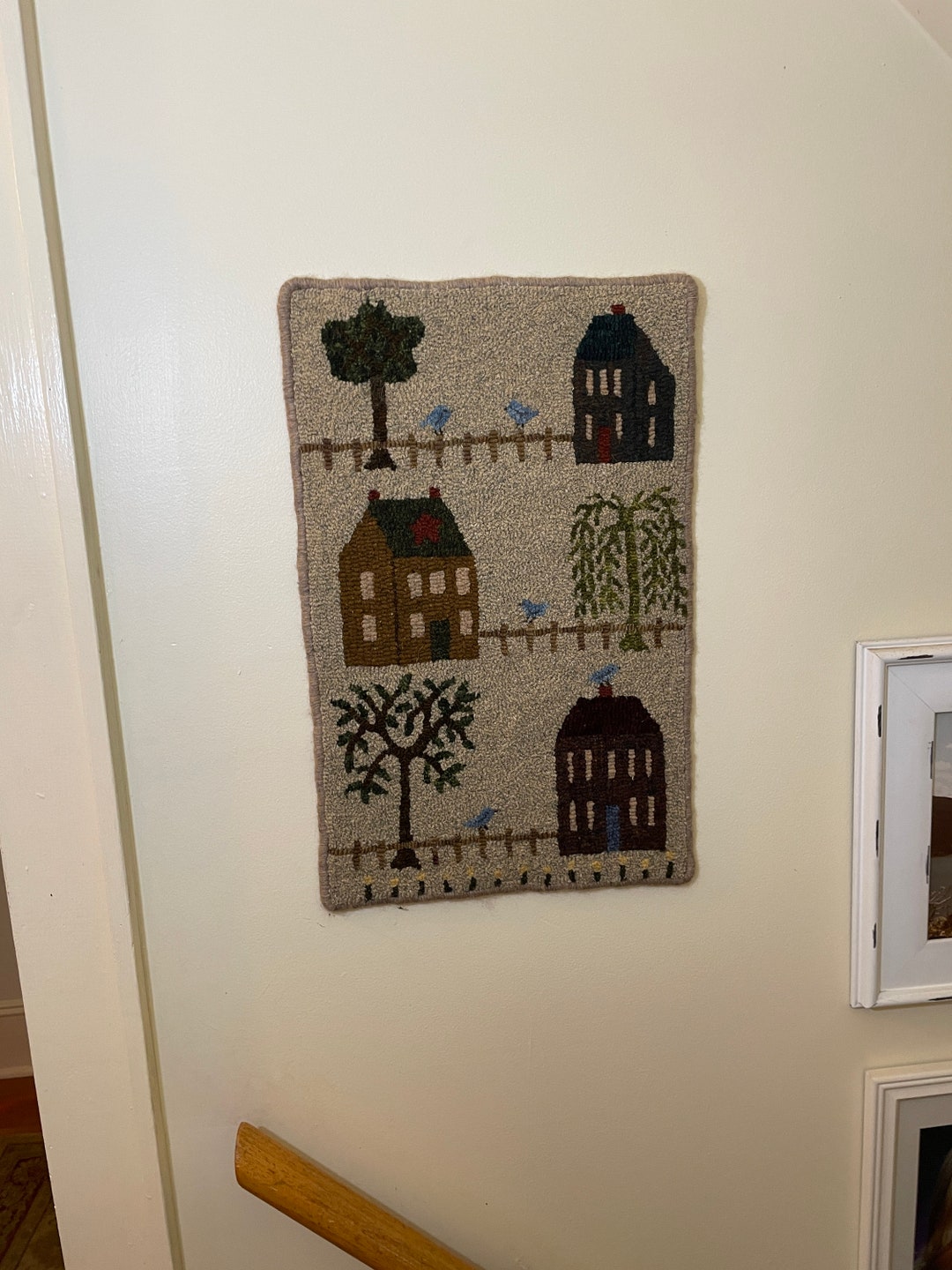 Kit Rug Hooking SLK Primitives "Home Sweet Home" - Toile Monks Cloth 10x14 Pouces - Neuf