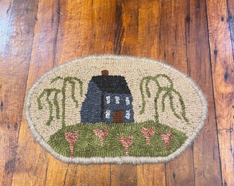 Rug Hooking Kit or Pattern "Little Blue House"