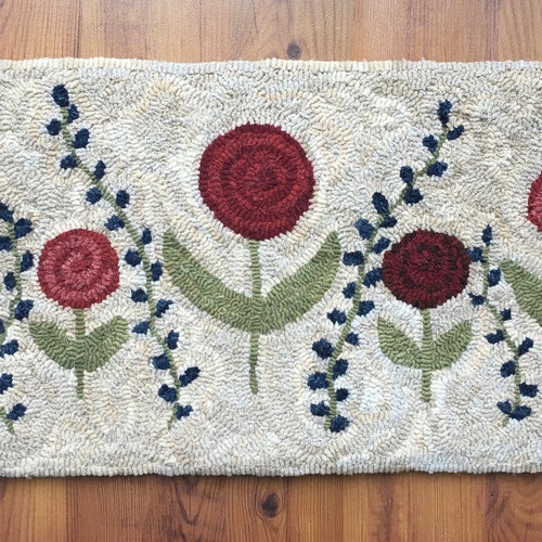Rug Hooking Kit wild Flowers 24x12 Etsy
