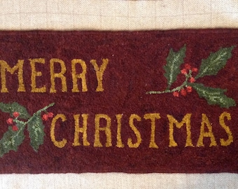 Rug Hooking Kit/pattern "Merry Christmas"