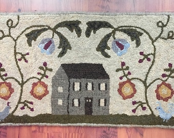 Kit o patrón para enganchar alfombras "Primrose Haven" 26"x15"