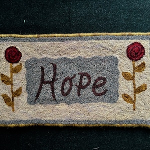 Rug Hooking Kit or Pattern "Hope", 20"x10, primitive rug hooking