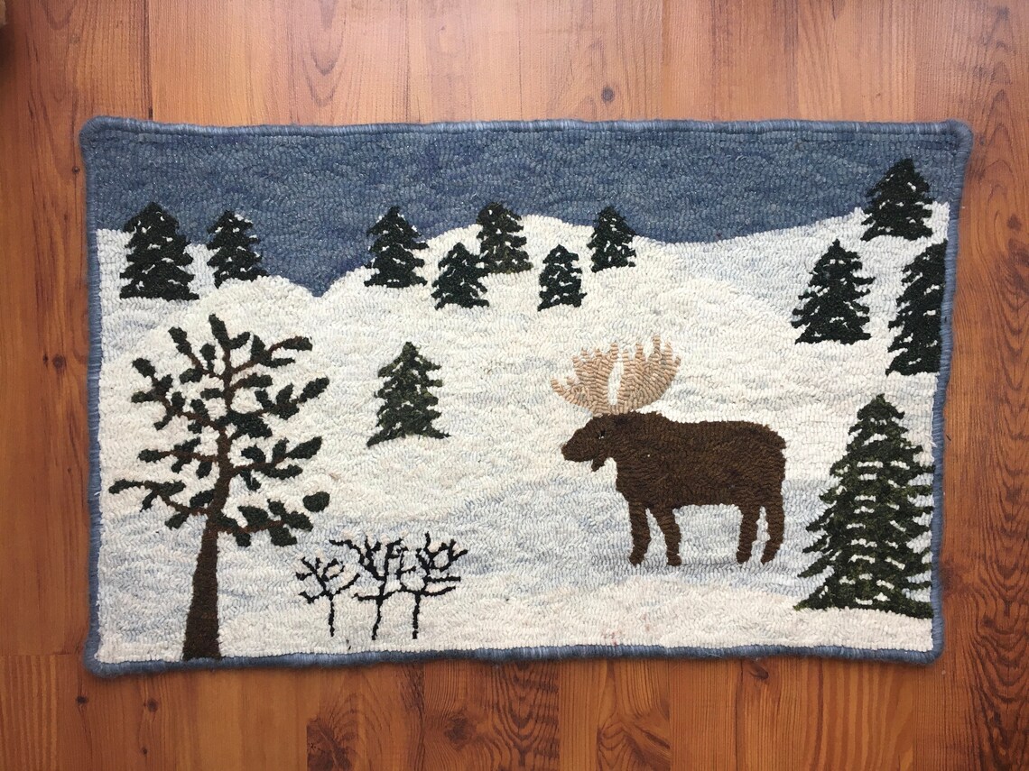 Rug Hooking Kit snow Valley 25x15.5 Etsy