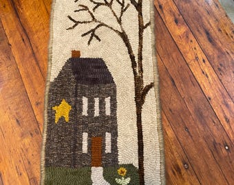 Kit/Patrón para tejer alfombras con gancho "Casa Gris"