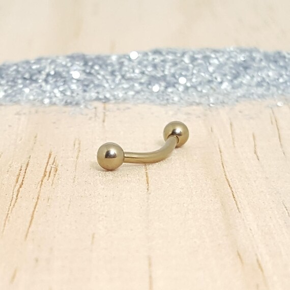Bronze Titanium Curved Barbell Internally Threaded Etsy