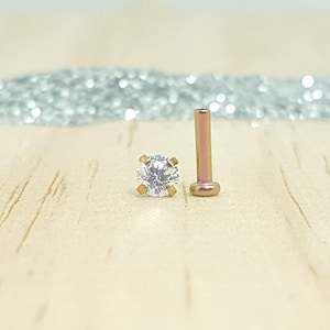 Swarovski Crystal y Barra Labret de Titanio Oro Rosa