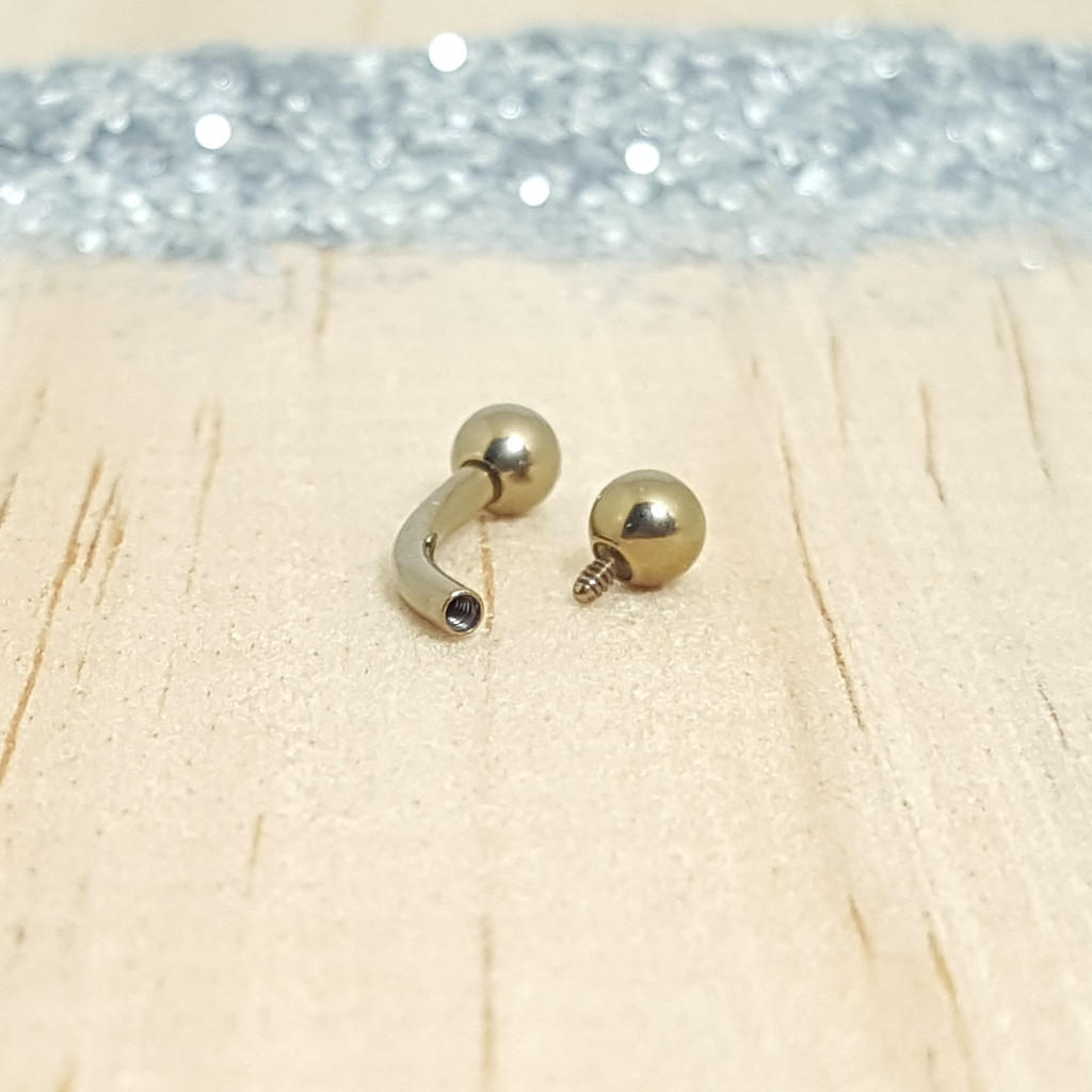 Bronze Titanium Curved Barbell Internally threaded Etsy