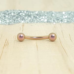 Rose Gold Titanium Curved Barbell - Internally threaded