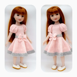 Elegant Christmas/Holiday short sleeve dress for Ruby Red Fashion Friends 14.5 inch doll.