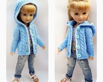 Hooded Cardigan for 14,5" Ruby Red Fashion Friends doll