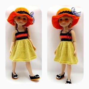 Spring/Summer dress for 14.5 Inch Ruby Red Fashion Friend doll with sun hat