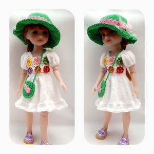 Spring/Summer dress for 14.5 Inch Ruby Red Fashion Friend doll with sun hat