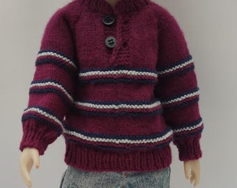 Knitted long sleeves pulover for 15,5&quot; Ruby Red Fashion Friends boy dolls, Jayce and William