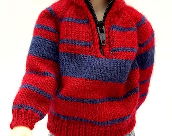 Knitted long sleeves pulover for 14,5&quot; and 15,5&quot; Ruby Red Fashion Friends boy dolls,