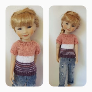 Knitted short sleeves sweater, blouse for 14,5&quot; Ruby Red Fashion Friends dolls