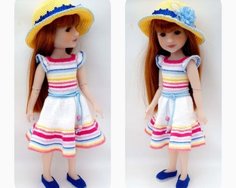 Spring dress for 14.5 Inch Ruby Red Fashion Friend doll with hat