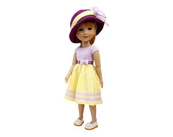 Spring dress for 14.5 Inch Ruby Red Fashion Friend doll with hat