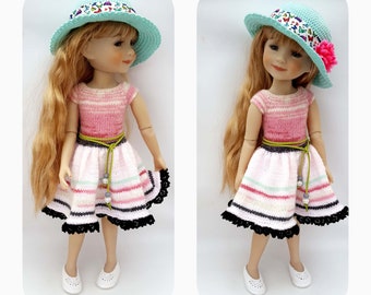 Spring dress for 14.5 Inch Ruby Red Fashion Friend doll with hat