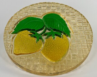 Colorful Resin Trivet with Bright Yellow Strawberry Design for Home Cooking