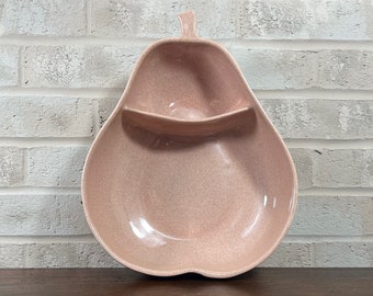 Mid-century Modern Vintage Pfaltzgraff Divided Serving Bowl in Speckled Pink
