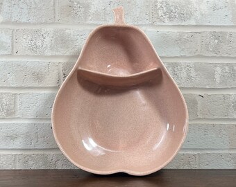 Mid-century Modern Vintage Pfaltzgraff Divided Serving Bowl in Speckled Pink
