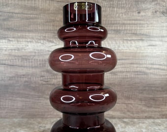 Finncristall Made in Finland Purple Hoop Vase, Unique Scandinavian Decor
