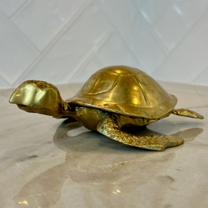 Brass Turtle Sculpture - Vintage Decorative Dish with Charm and Character