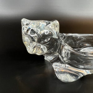 Charming Vintage Sasaki Crystal Cat Figurine Ideal as Paperweight, Trinket or Candy Dish image 3