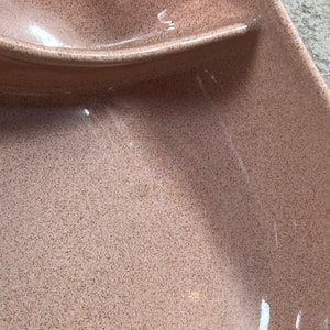 Mid-century Modern Vintage Pfaltzgraff Divided Serving Bowl in Speckled Pink image 6
