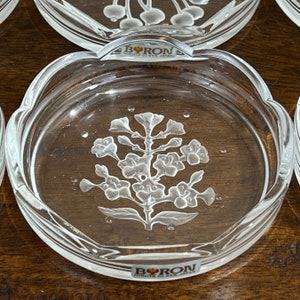 Vintage Embossed Glass Coasters with Floral and Fruit Design by Byron Hirota image 4