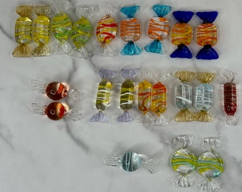 Murano Glass Candy Set - 21 Colorful Sugary Sculptures for Decor or Gifts