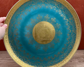 Karlsbader Fairy Plate: Hand-Painted Gold Trim Decor