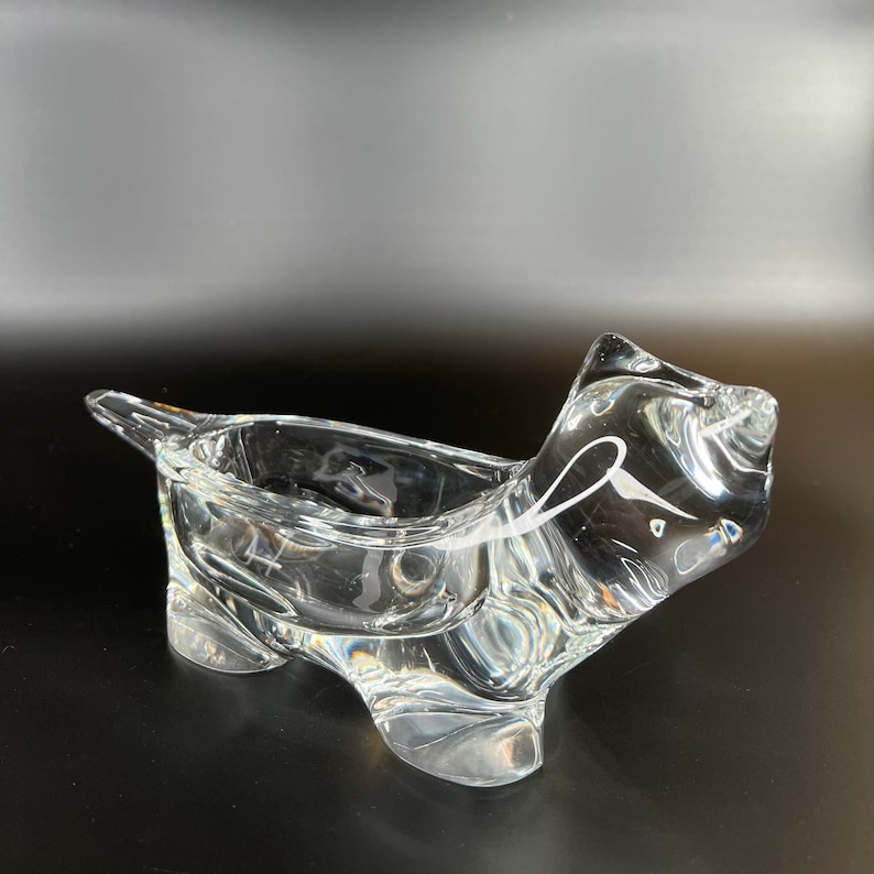 Charming Vintage Sasaki Crystal Cat Figurine Ideal as Paperweight, Trinket or Candy Dish image 9