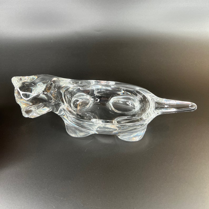 Charming Vintage Sasaki Crystal Cat Figurine Ideal as Paperweight, Trinket or Candy Dish image 2