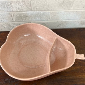 Mid-century Modern Vintage Pfaltzgraff Divided Serving Bowl in Speckled Pink image 4