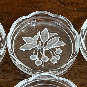 Vintage Embossed Glass Coasters with Floral and Fruit Design by Byron Hirota image 7