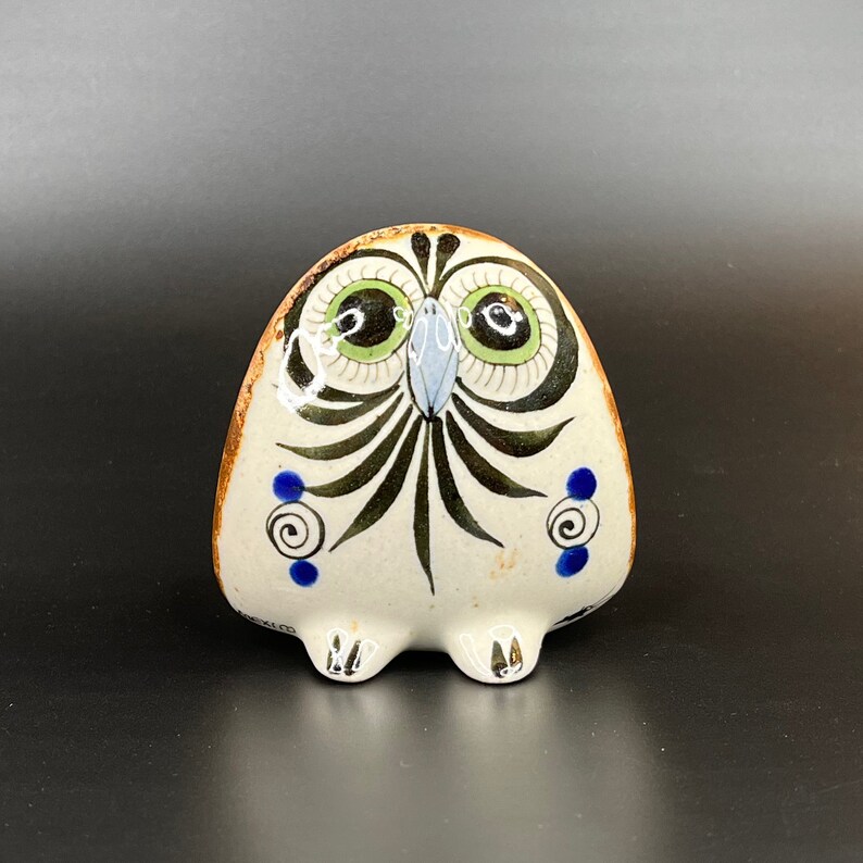 Beautiful Tonala Owl Figurine Mexican Pottery, Decor image 1