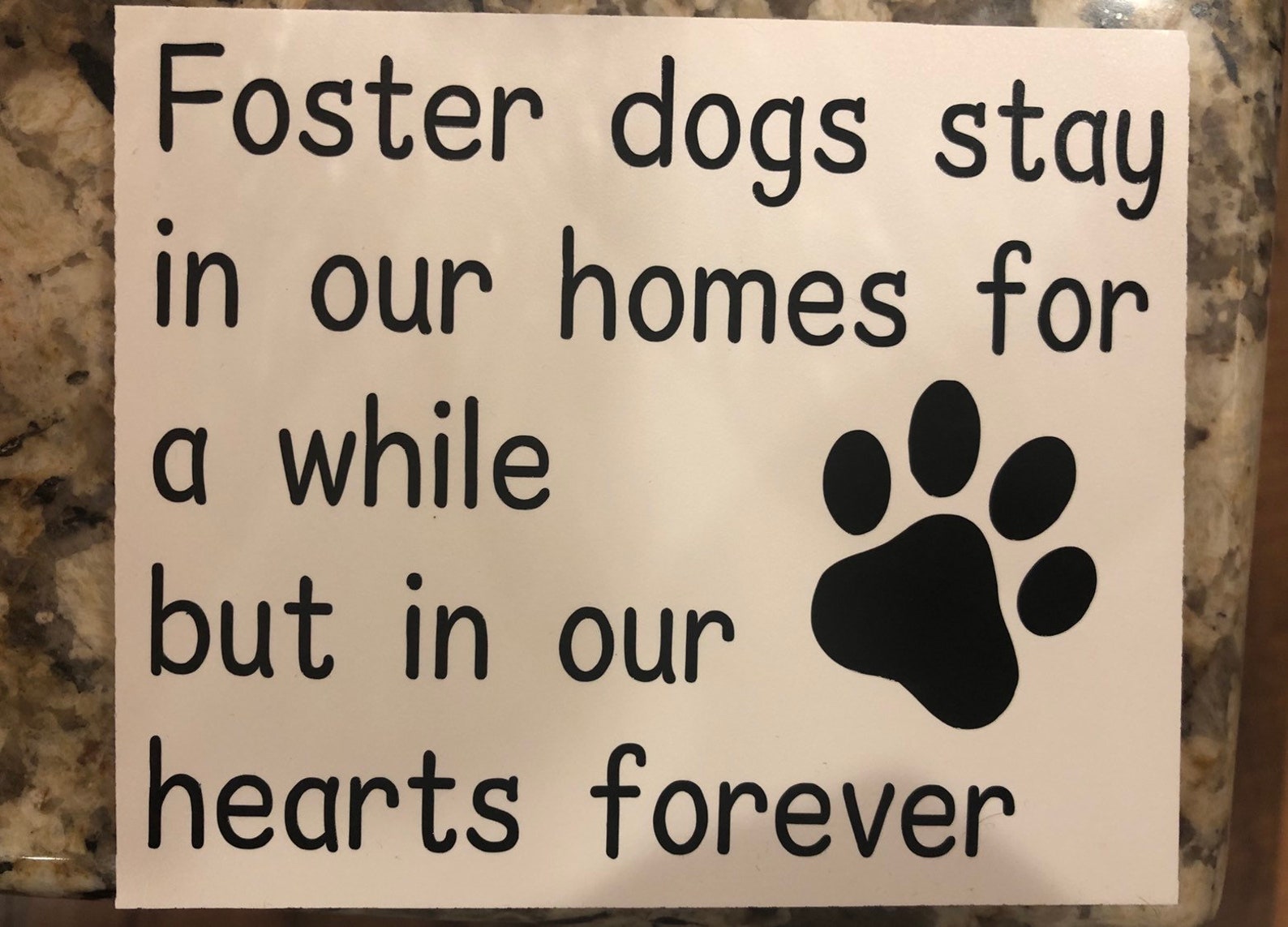 Foster Dog Sign Foster Dog Rescue Pawprint | Etsy