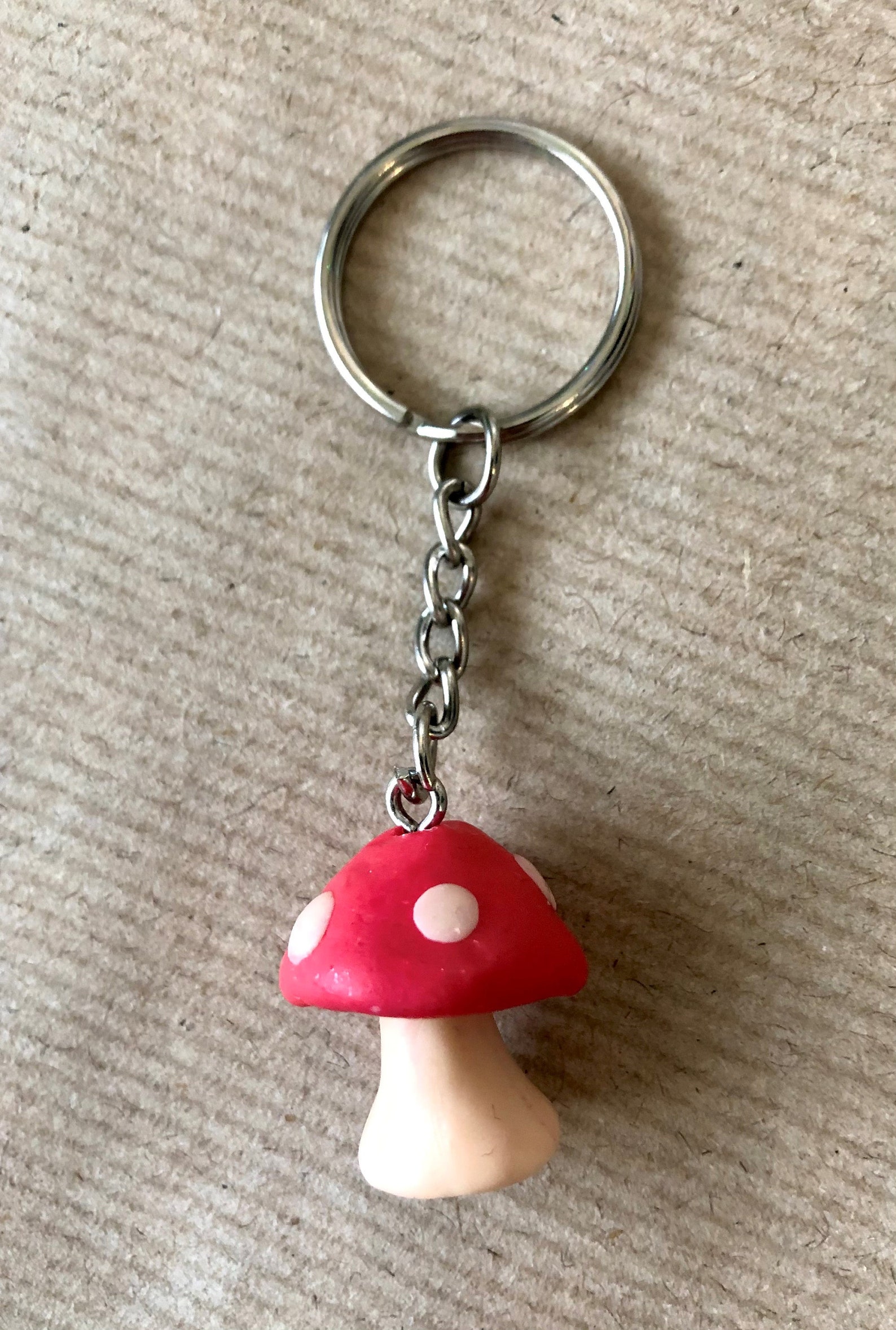 Mushroom Toadstool Keychain Polymer Clay Etsy