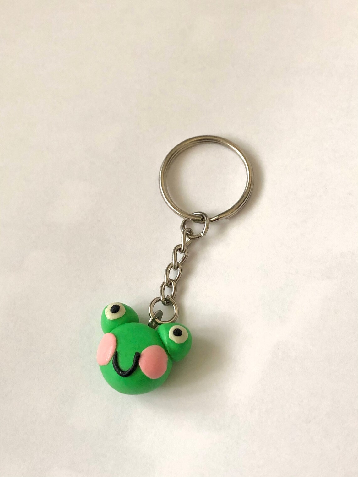Handmade Frog Keychain Polymer Clay Etsy