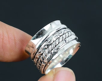 Anello Con Spinner Solido Realizzato A Mano Con Fascia Per Il - Foto 7