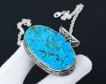 Natural Tibetan Turquoise Gemstone Handmade 925 Sterling