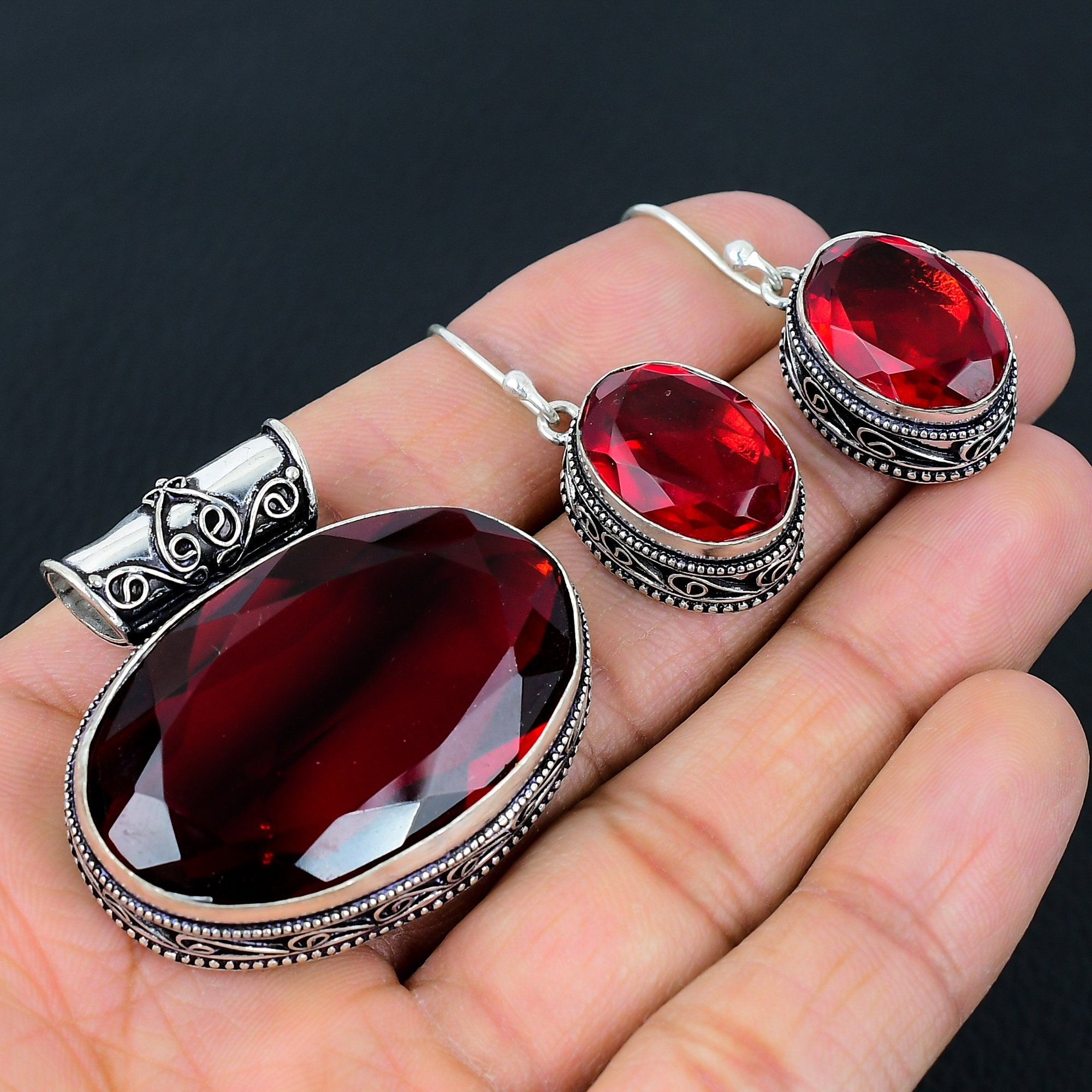 set di gioielli natalizi da donna con design di Babbo Natale, rosso set di gioielli natalizi da donna con design di Babbo Natale, rosso