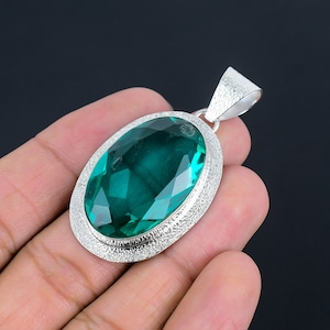 Green Tourmaline Gemstone Pendant-925 Sterling Silver Pendant-Handmade Jewelry-Stylish Pendant-Tourmaline Silver Pendant Jewelry For Gift