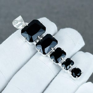 Black Spinel Gemstone Silver Pendant-925 Sterling Silver Jewelry-Handmade Pendant-Decent Pendant-Black Spinel Pendant gifts For Her