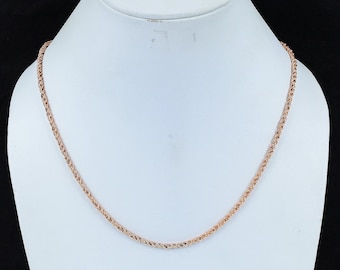 100 % Copper Necklace Chain, Rose Gold Necklace Chain, Copper Wheat Chain, Eco Friendly Chain,Copper Chain Gift for boy friend, Brother