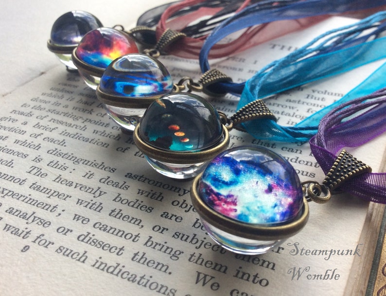 Space related gift Bridesmaid favour Astro jewelry Galaxy necklace Gift for space geek Glow in the dark Astronomy lover Nerd necklace