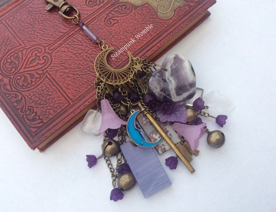 Witches bells, Amethyst pendant, Protection pendant, Pagan decor, New home gift, Housewarming gift, One of a kind, Goth gifts for her