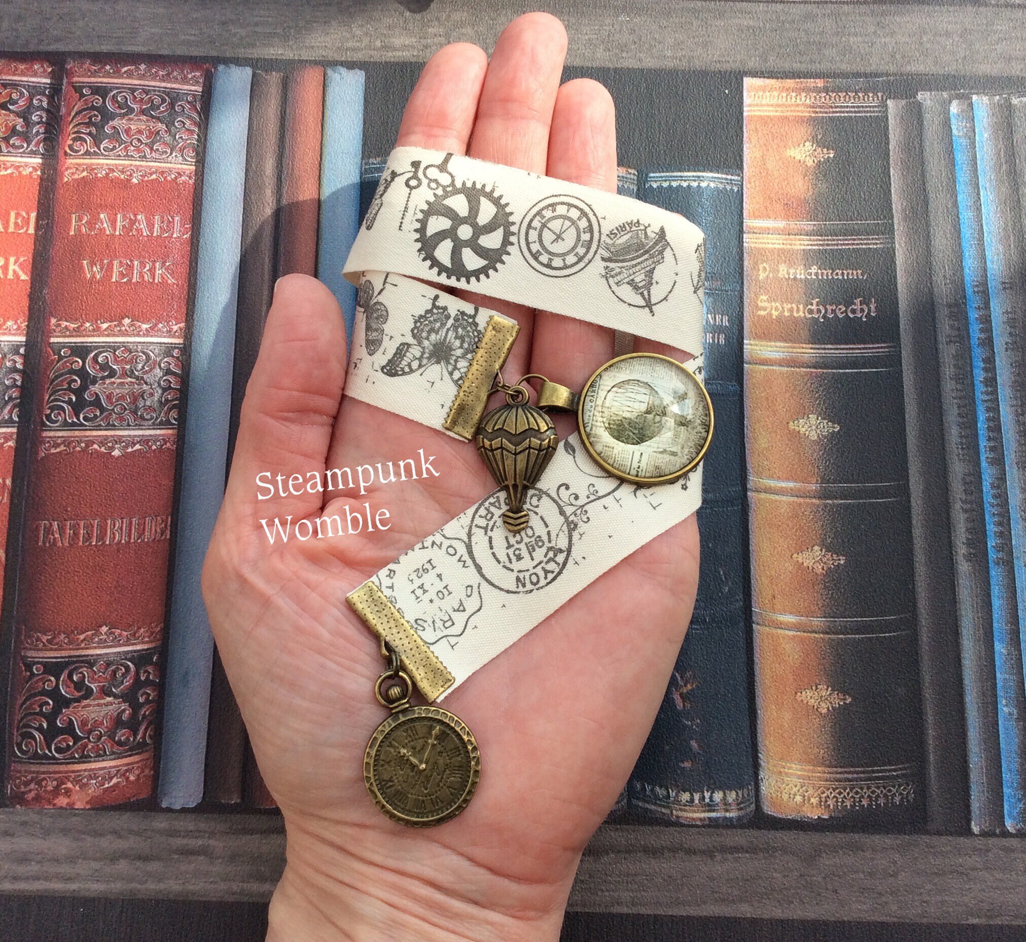 Steampunk Ribbon Steampunk Bookmark, Steampunk Ribbon Bookmark, Vintage Style Bookmark ...