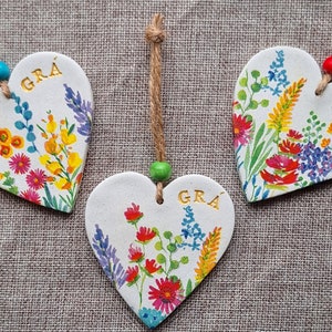 GRÁ LOVE beautiful sentiment handmade clay heart, decoupage, love heart, handmade clay gift, valentines, galentines, mums image 6